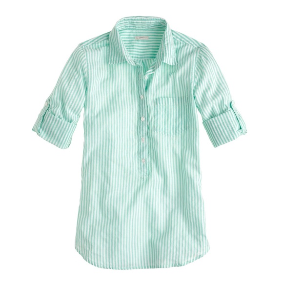 J. CREW CAMP POPOVER SHIRT IN STRIPE - Picture 2 of 8